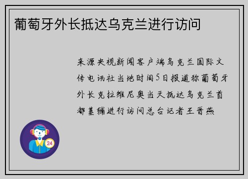 葡萄牙外长抵达乌克兰进行访问